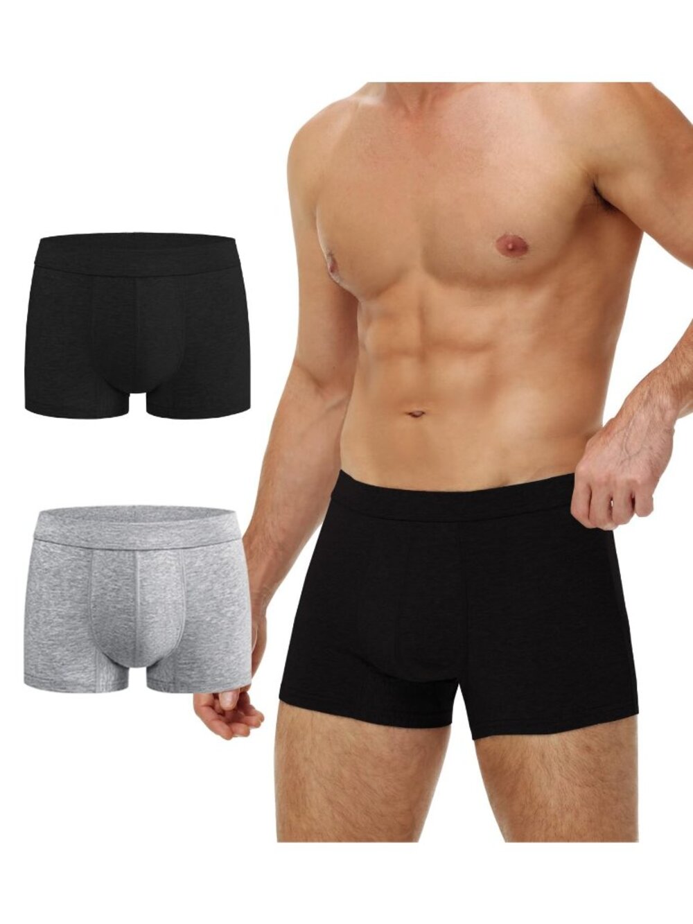 2 pair Incontinence Underwear Men Front Absorbent Protect Boxer Brief Leak Proof